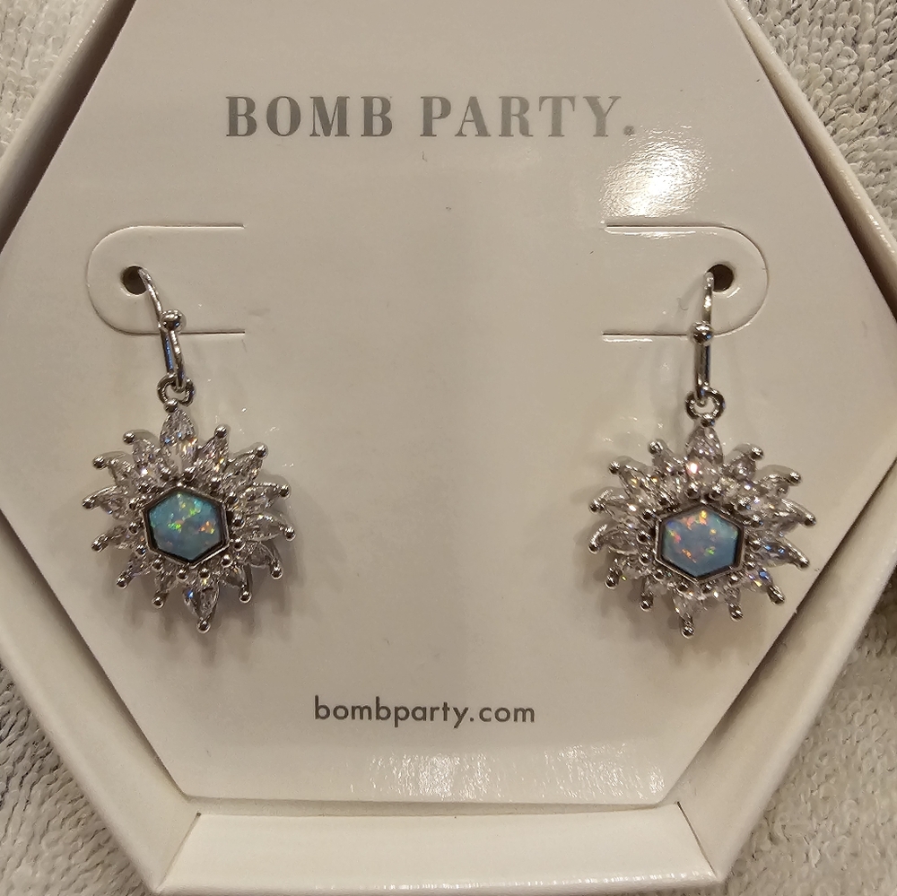 Pale Green Fire Opal Earrings